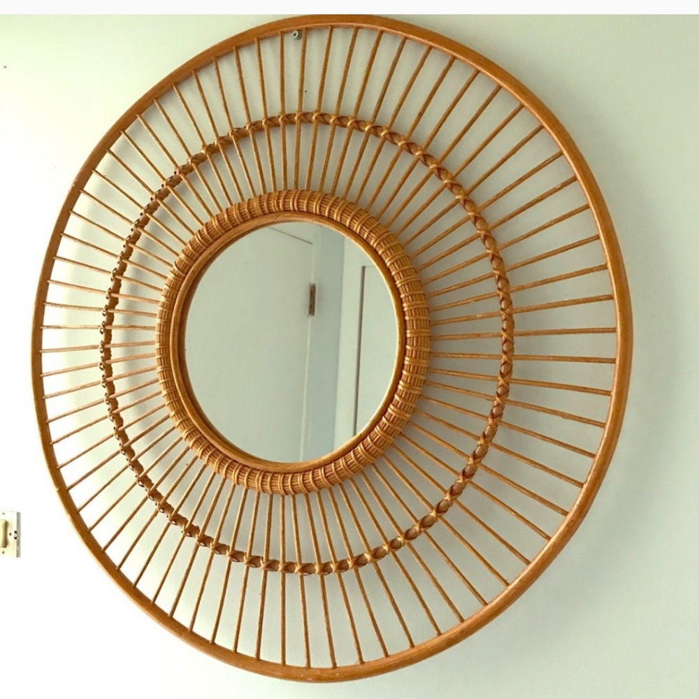 ISO Threshold Rattan mirror